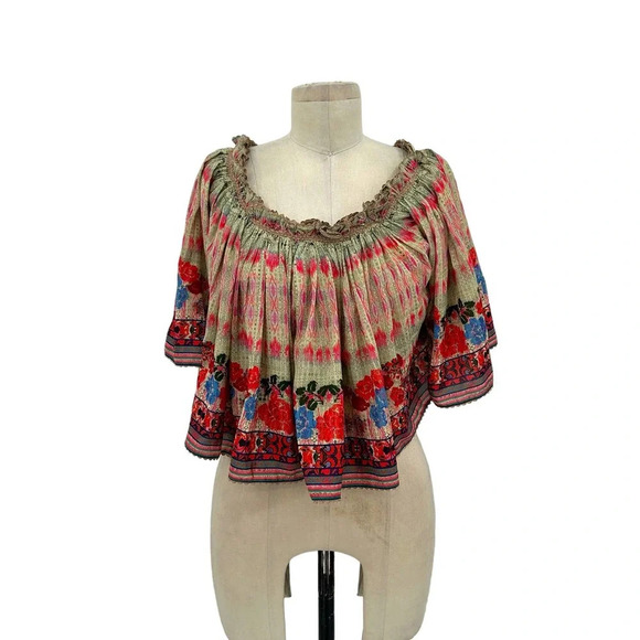 Anthropologie‎ Bhanuni By Jyoti Villa Top  Off-the-Shoulder Ruffle Size Medium - Picture 2 of 8